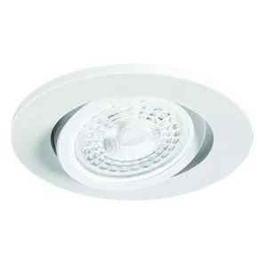 Luminária Embutir Redonda Orientável Para Lâmpada Dicróica GU10 RIE-1013 Branco Fosco Nuru Revoluz