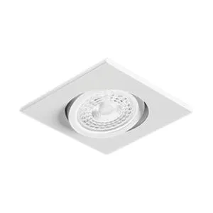 Luminária Embutir Quadrada Orientável Para Lâmpada Dicróica GU10 RIE-1063 Branco Fosco Nuru Revoluz